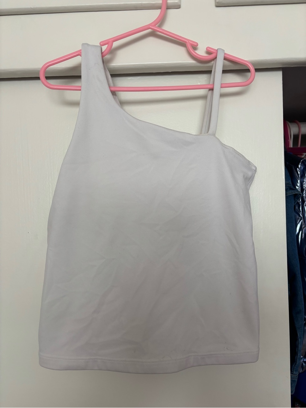 Athleta Girl White One-Shoulder Tank